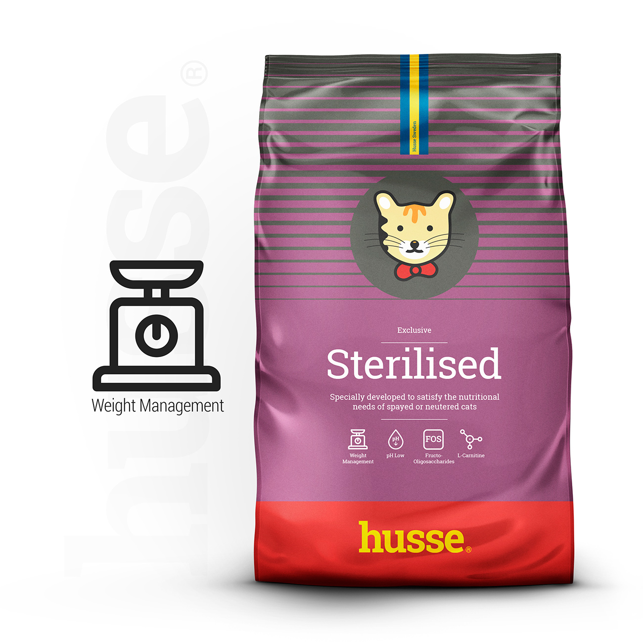 Exclusive Sterilised, 2kg - Husse Natural Complete Adult Sterilised Dry Cat Food Chicken Based Weight Management