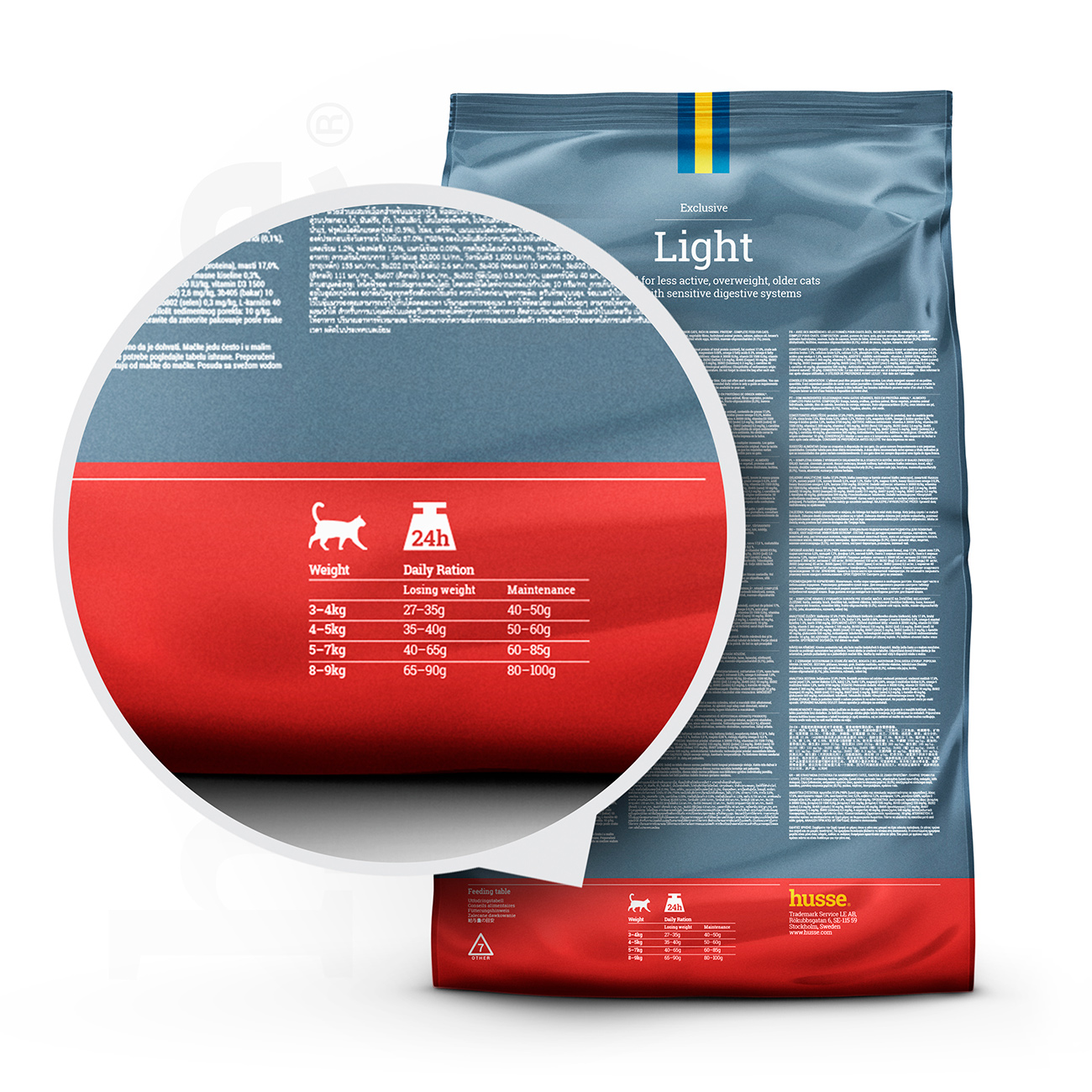Exclusive Light, 2kg - Husse Natural Complete Adult Light Delicious Dry Cat Food Chicken & Rice Obesity and Weight Management