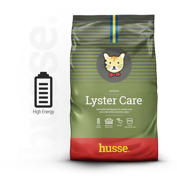 Exclusive Lyster Care, 7kg - Husse Natural Complete Adult Delicious Dry Cat Food Chicken & Salmon High Energy for Active Cats