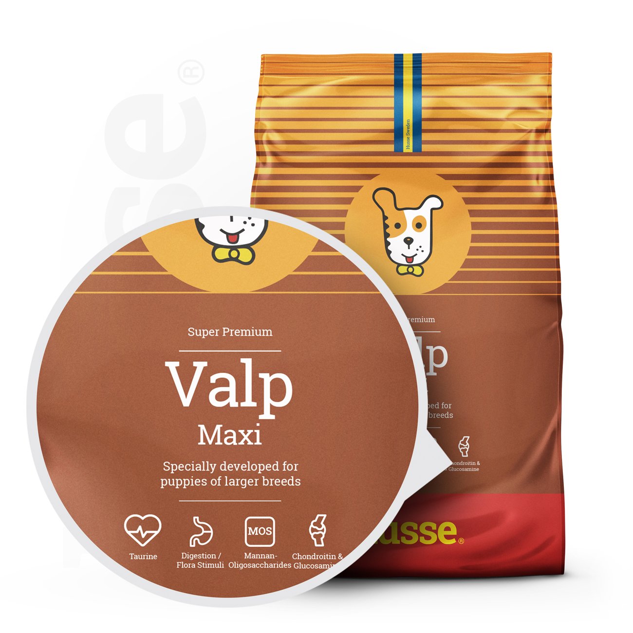 Valp Maxi, 2 x 12kg - Husse Large Breed Natural Complete Puppy Dry Dog Food Chicken Based
