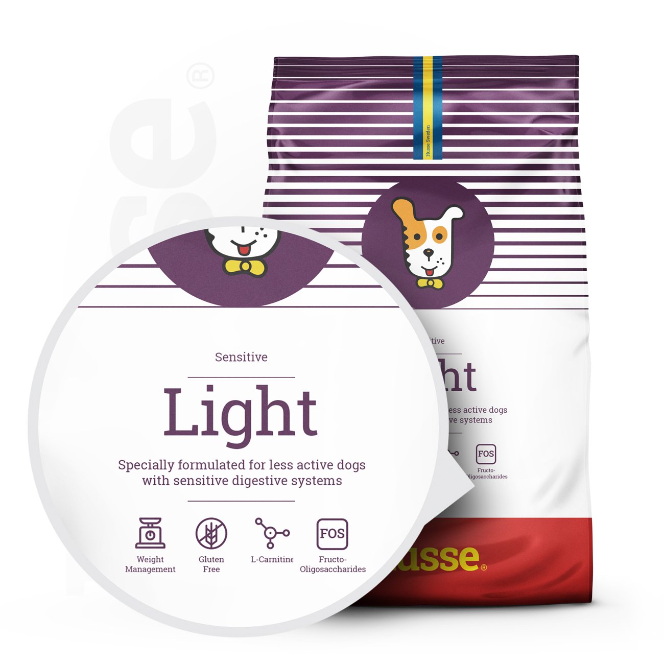 Sensitive Light, 2 x 12.5kg - Husse Natural Complete Adult Dry Dog Food Chicken Based Low Fat Gluten-Free Hypoallergenic