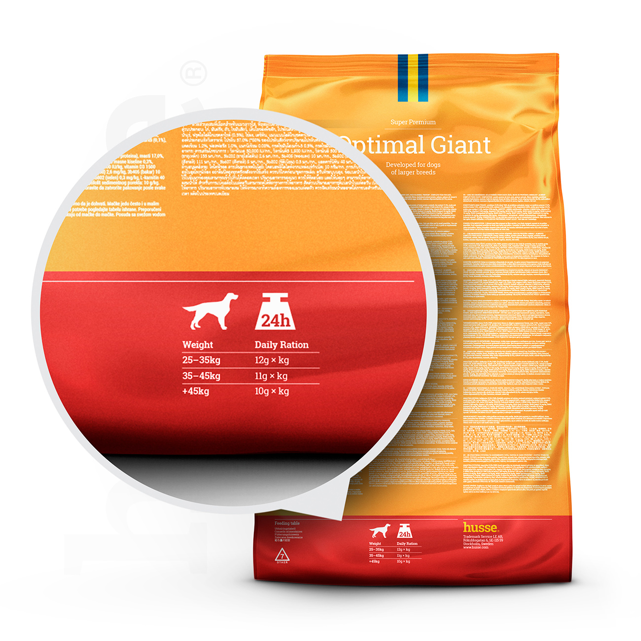 Optimal Giant, 12kg - Husse Natural Complete Adult Dry Dog Food Chicken High Energy for Large Active Dogs