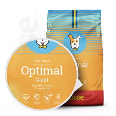 Optimal Giant, 12kg - Husse Natural Complete Adult Dry Dog Food Chicken High Energy for Large Active Dogs