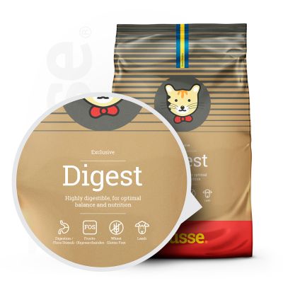 Exclusive Digest, 2kg - Husse Natural Complete Adult Delicious Dry Cat Food Lamb & Rice Hypoallergenic