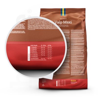 Valp Maxi, 2 x 12kg - Husse Large Breed Natural Complete Puppy Dry Dog Food Chicken Based
